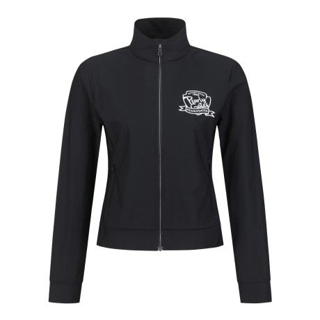 여성 넥 후면 블록 슬림 집업 티셔츠