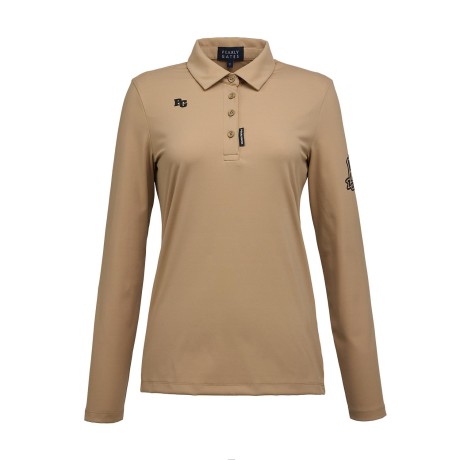 여성 인타록 기모 로고 칼라 티셔츠