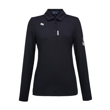 여성 인타록 기모 로고 칼라 티셔츠