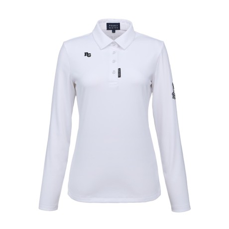 여성 인타록 기모 로고 칼라 티셔츠