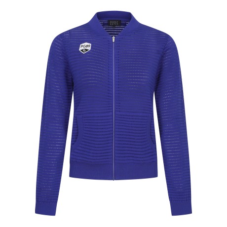 여성 스트라이프 니트 집업 점퍼