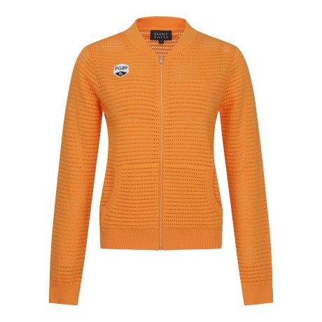 여성 스트라이프 니트 집업 점퍼