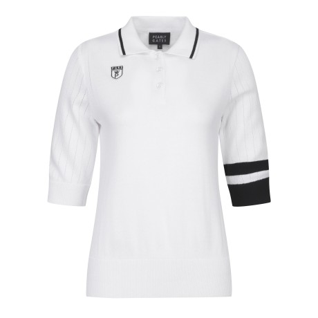 여성 펀칭 라인 카라 반팔 티셔츠