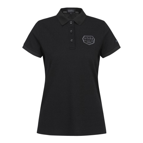 여성 자수 패치 카라 반팔 티셔츠