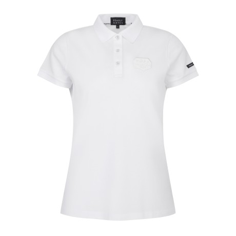 여성 자수 패치 카라 반팔 티셔츠