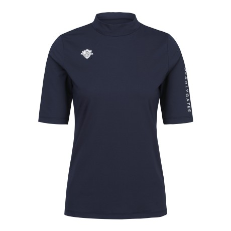 여성 로고 모크넥 반팔 티셔츠