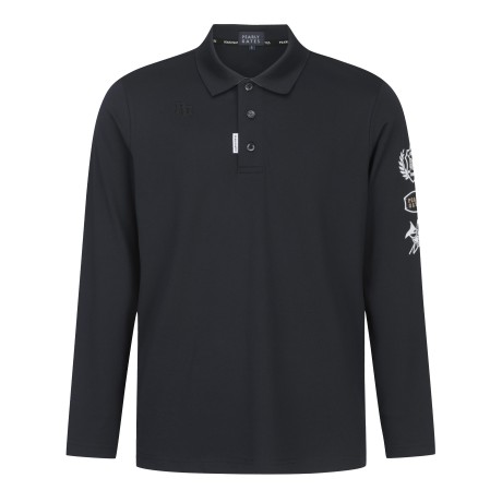 공용 로고 슬리브 카라 긴팔 티셔츠