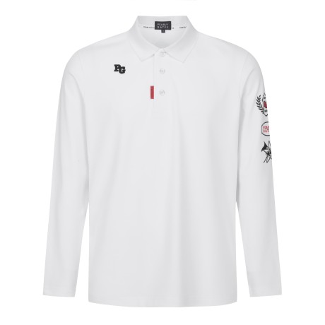 공용 로고 슬리브 카라 긴팔 티셔츠