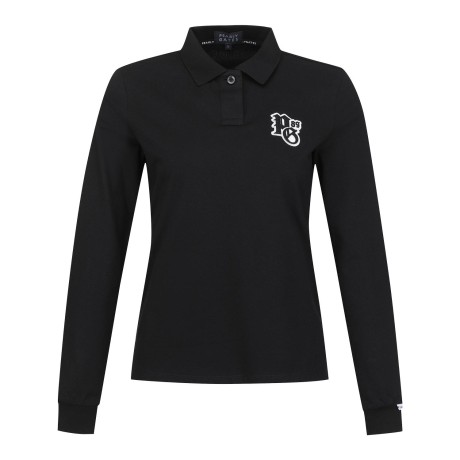 공용 로고 패치 칼라 긴팔 티셔츠