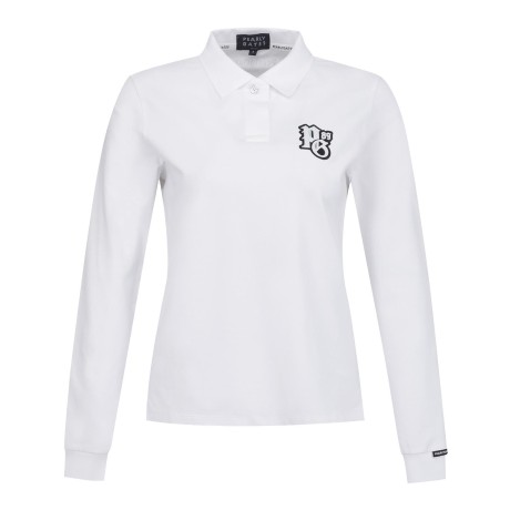 공용 로고 패치 칼라 긴팔 티셔츠