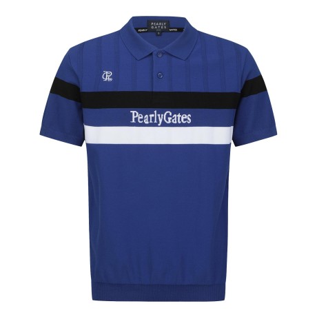 [냉감]공용 배색 라인 로고 인타샤 칼라 반팔 니트