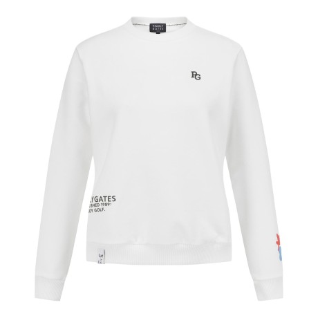 공용 슬리브 컬러 로고 프린트 스웻셔츠