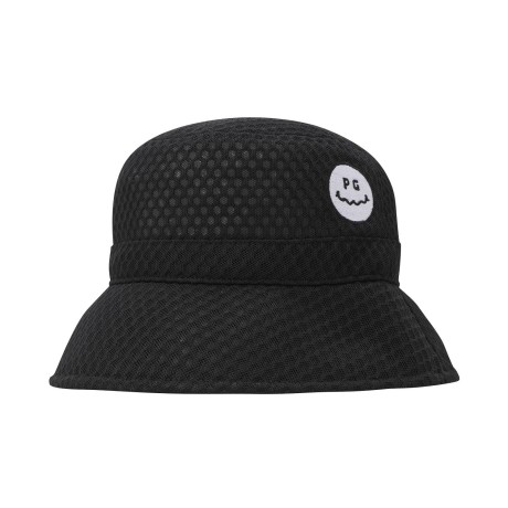 공용 스마일 자수 이중 메쉬 버킷햇
