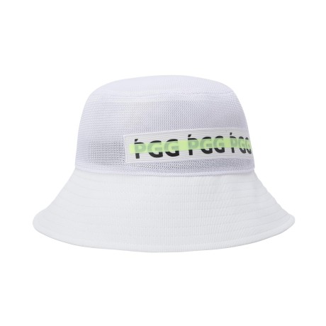 공용 PGG 뱃지 메쉬 우븐 믹스 버킷햇