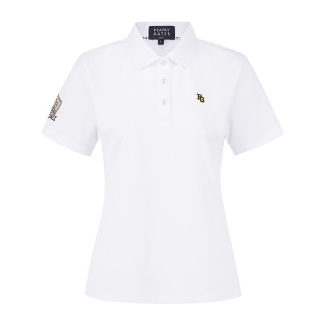 공용 로고 패치 카라 반팔 티셔츠