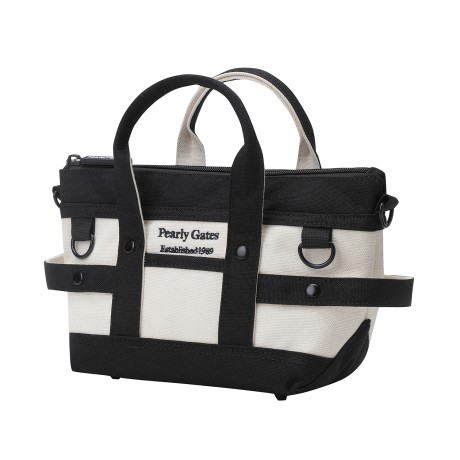 공용 배색 캔버스 페이퍼 투웨이 토트백