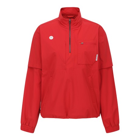 공용 디테쳐블 슬리브 하프집업 점퍼