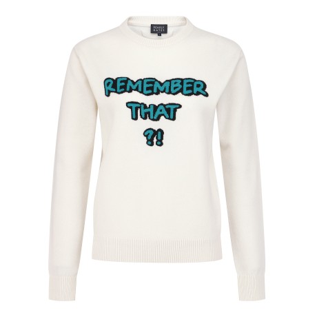 공용 캐시미어 블렌딩 레터링 긴팔니트