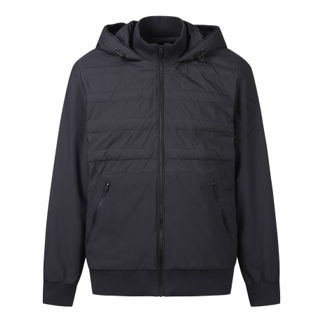 남성 투웨이 후드 하이브리드 다운 점퍼