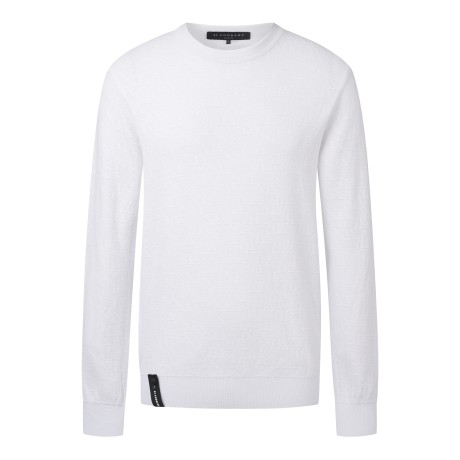 남성 와펜 포인트 로고 JQD 라운드 니트