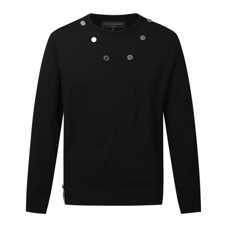 남성 스냅 포인트 리벳 로고 니트