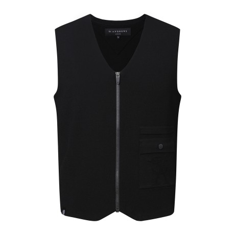 남성 페이크 포켓 오픈 집업 니트 베스트