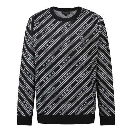 남성 바이어스 스트라이프 자카드 니트