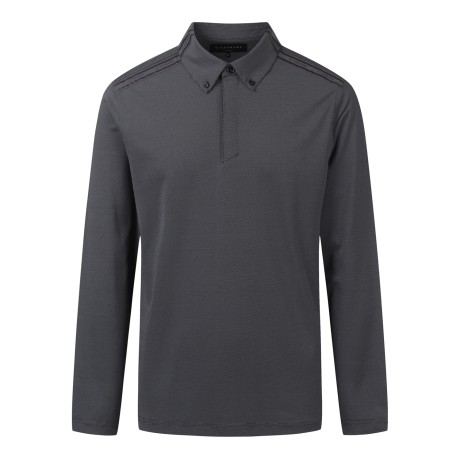 남성 우븐 장식 버튼 다운 긴팔 티셔츠