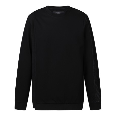 남성 메쉬 테이프 라운드 긴팔 티셔츠