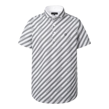 남성 바이어스 스트라이프 자카드 반팔 티셔츠
