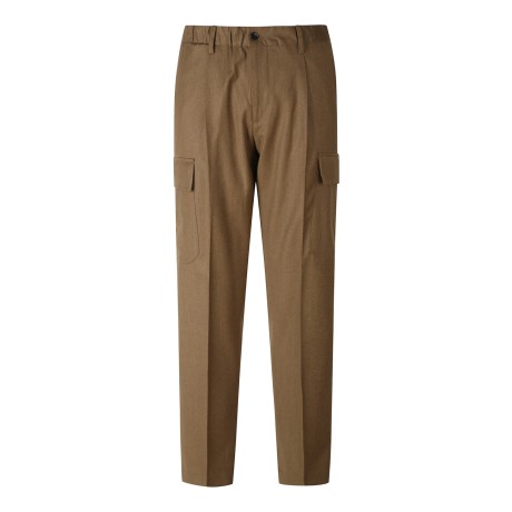 남성 울 캐시 플랫 밴딩 카고 팬츠