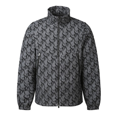 남성 STA 모노그램 프린트 탈착 슬리브 패딩 점퍼