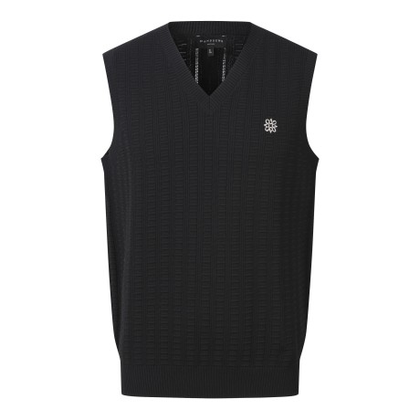 남성 패턴 짜임 심볼 니트 베스트