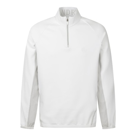 남성 배색 레글런 하프 집업 하이넥 긴팔 티셔츠