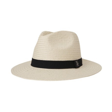 남성 STA 로고 테이프 천연초 페도라