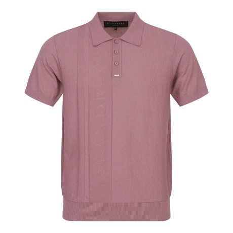 남성 테리 로고 카라 반팔 니트