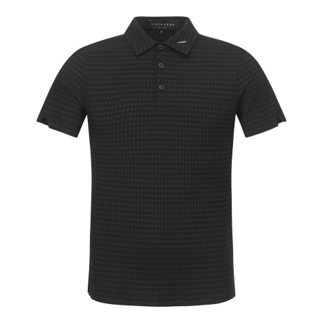 남성 소매 더블 스티치 포인트 솔리드 반팔 티셔츠