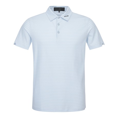 남성 소매 더블 스티치 포인트 솔리드 반팔 티셔츠