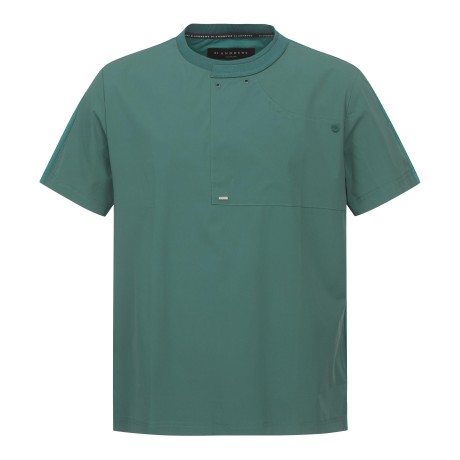 남성 우븐 더블 립 라운드 반팔 티셔츠