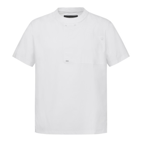 남성 우븐 더블 립 라운드 반팔 티셔츠