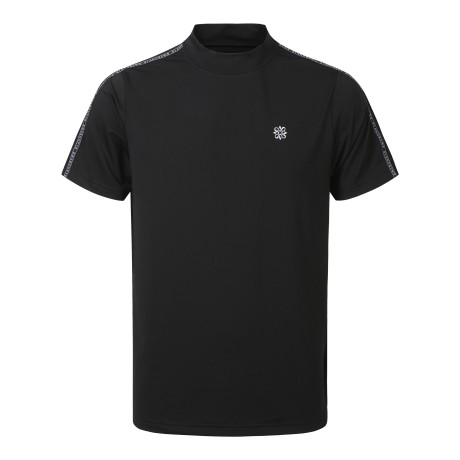 남성 숄더 로고 테이프 모크넥 반팔 티셔츠