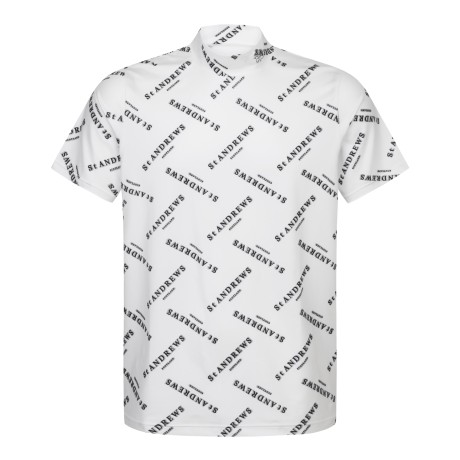 남성 로고 프린트 모크넥 반팔 티셔츠