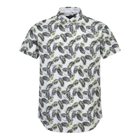 남성 팜 리프 STA 로고 프린트 반팔 티셔츠