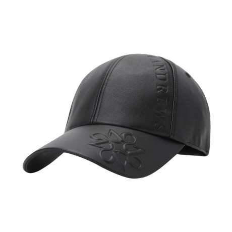 남성 별 심볼 엠보 로고 레더 볼캡
