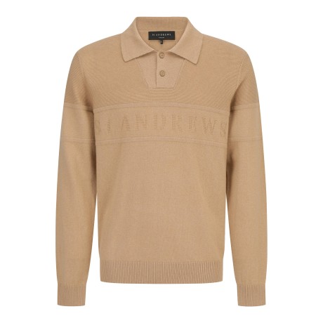 남성 레터링 로고 캐시미어 카라 니트