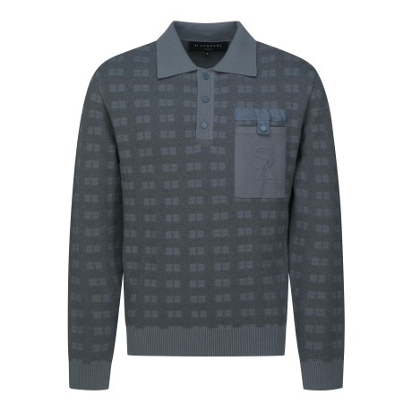 남성 STA 체크 자카드 풀오버