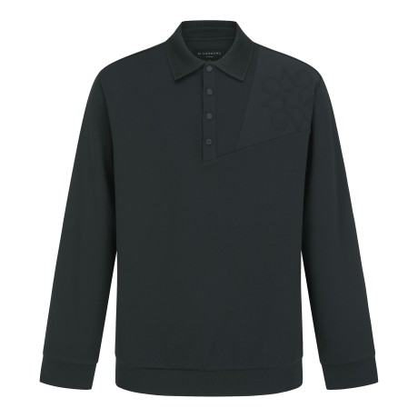 남성 니트 카라 블루종 오버핏 긴팔 티셔츠