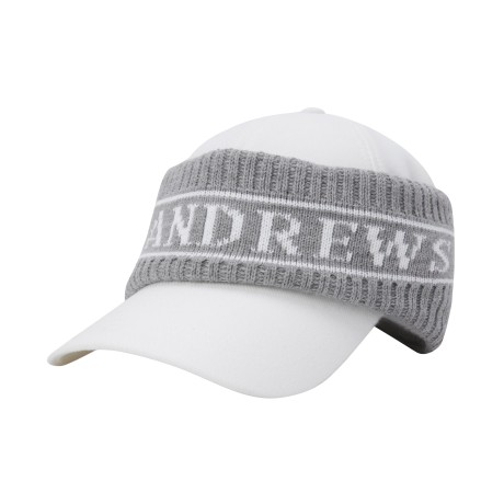 남성 로고 자가드 니트 이어머프 SET 캡