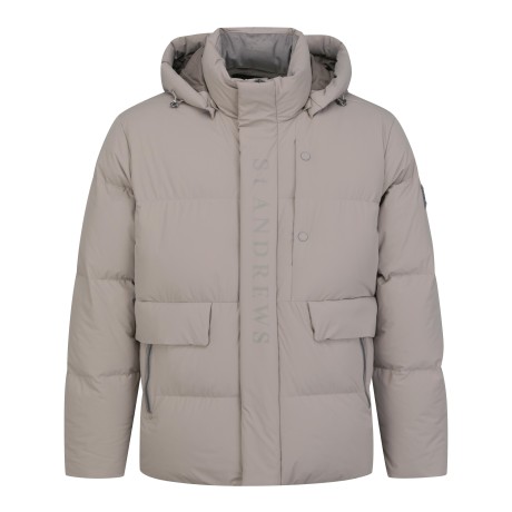 남성 로고 프린트 후드 구스다운 점퍼