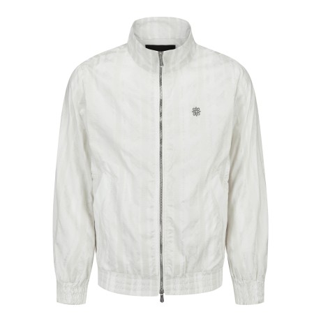 남성 심볼 스트라이프 자가드 집업 점퍼